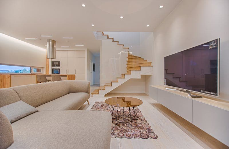 AI-generated modern living room interior design