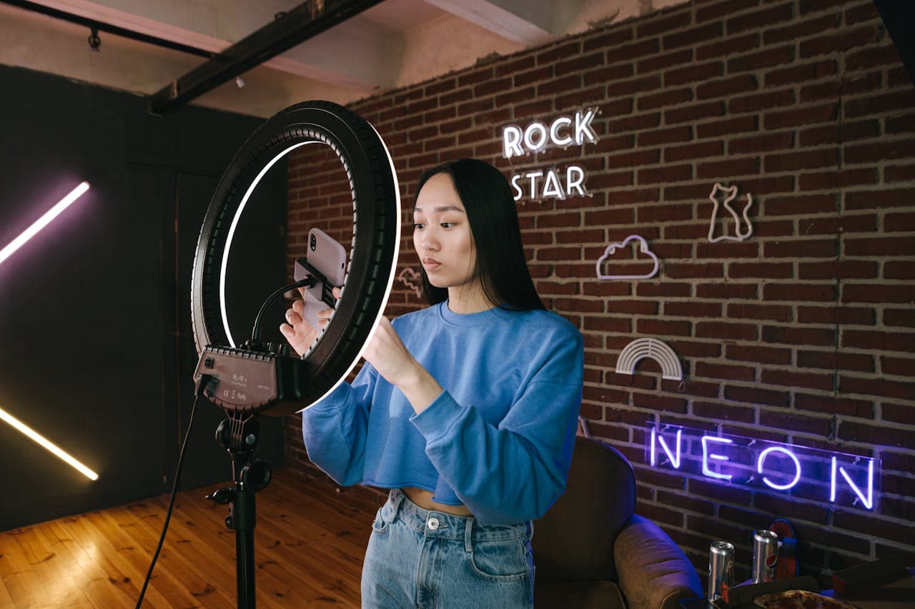 Content creator planning social media posts