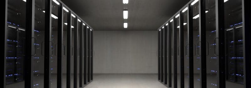 Server rack with network traffic indicators