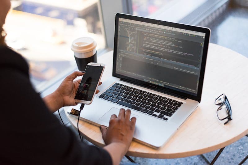 Web performance comparison charts on monitor