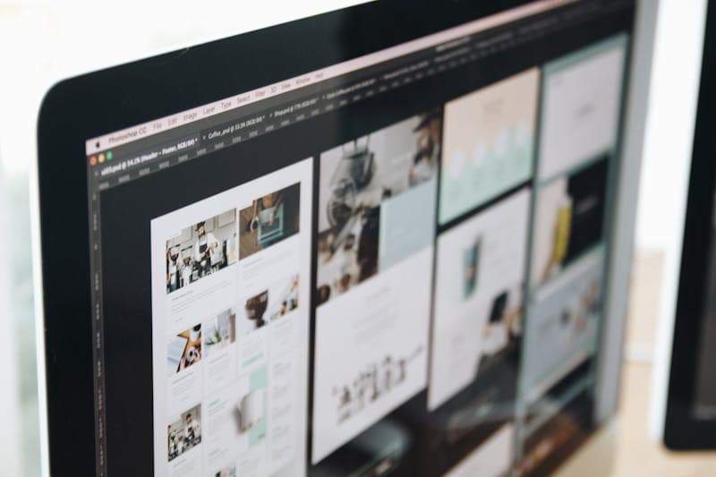 Collection of colorful web buttons on a design mockup