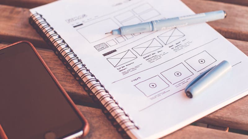 Web design mockup on modern display
