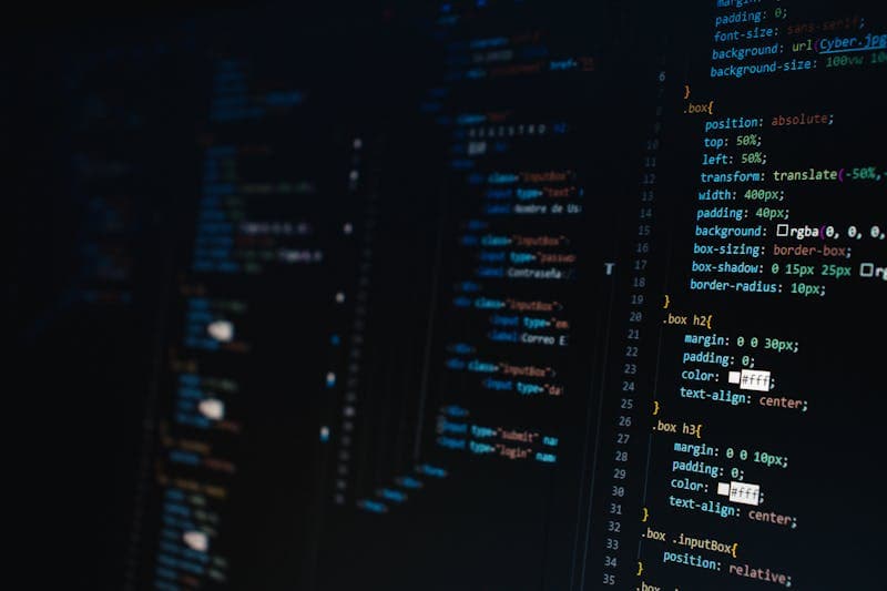Code editor showing CSS custom properties syntax