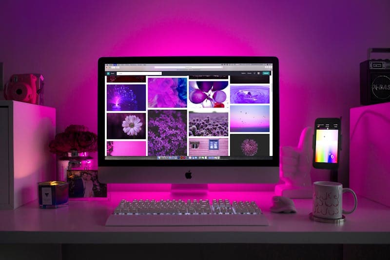 Designer choosing dark color palette on a screen