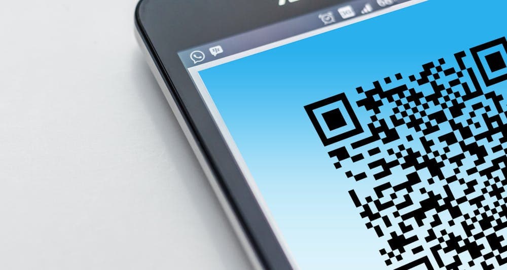 QR code printed on a business card