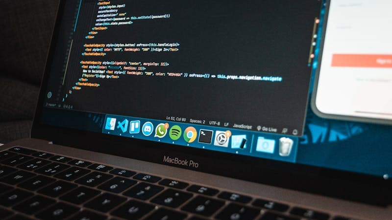 Developer workspace with multiple screens